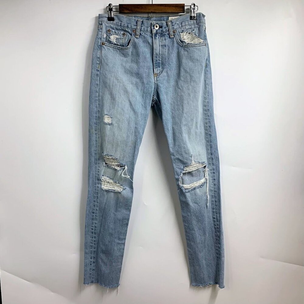 Rag &‎ Bone Women's Marilyn High Waist Distressed Raw Hem Jeans In Union Size 26